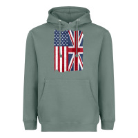Sage united states with united kingdom flag mix us and uk union jack Heavyweight Hoodie - linhVisuals