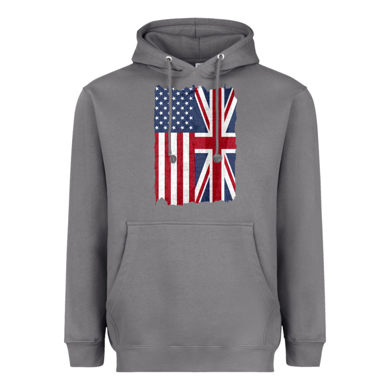 United States With United Kingdom Flag Mix Us And Uk Union Jack Heavyweight Hoodie by linhVisuals | Teevron