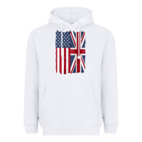White united states with united kingdom flag mix us and uk union jack Heavyweight Hoodie - linhVisuals