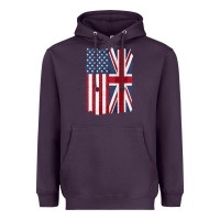 Plum united states with united kingdom flag mix us and uk union jack Heavyweight Hoodie - linhVisuals