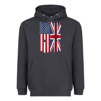 Smoke united states with united kingdom flag mix us and uk union jack Heavyweight Hoodie - linhVisuals