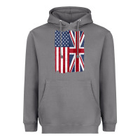 United States With United Kingdom Flag Mix Us And Uk Union Jack Heavyweight Hoodie | Teevron