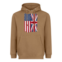 Toasted Coconut united states with united kingdom flag mix us and uk union jack Heavyweight Hoodie - linhVisuals