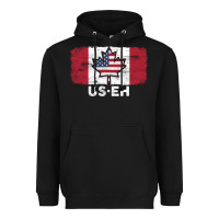 Black us eh american canadian flag canada day leaf with usa flag inside Heavyweight Hoodie - linhVisuals
