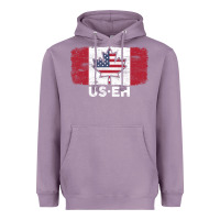 Lavender us eh american canadian flag canada day leaf with usa flag inside Heavyweight Hoodie - linhVisuals