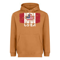 Meerkat us eh american canadian flag canada day leaf with usa flag inside Heavyweight Hoodie - linhVisuals