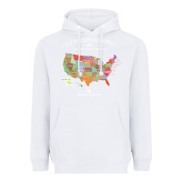 White us national parks map colorful with all 59 national parks Heavyweight Hoodie - linhVisuals