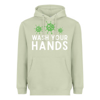 Matcha wash your hands green germs graphic Heavyweight Hoodie - linhVisuals