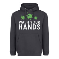 Smoke wash your hands green germs graphic Heavyweight Hoodie - linhVisuals