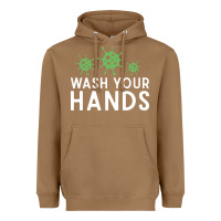 Toasted Coconut wash your hands green germs graphic Heavyweight Hoodie - linhVisuals