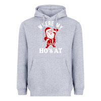 Heather Grey where my ho's at funny santa christmas pun naughty xmas humor gift Heavyweight Hoodie - linhVisuals