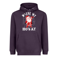 Plum where my ho's at funny santa christmas pun naughty xmas humor gift Heavyweight Hoodie - linhVisuals