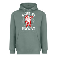 Sage where my ho's at funny santa christmas pun naughty xmas humor gift Heavyweight Hoodie - linhVisuals