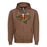 Chestnut longhorn texas map Zipper Hoodie - AdoDesignShop
