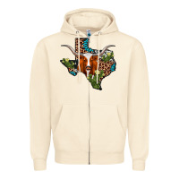 Sandshell longhorn texas map Zipper Hoodie - AdoDesignShop