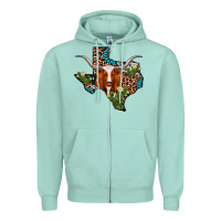 Longhorn Texas Map Zipper Hoodie | Teevron