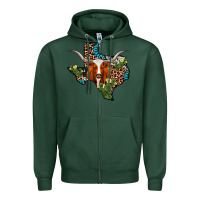 Sports Green longhorn texas map Zipper Hoodie - AdoDesignShop
