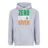 Heather Grey zero lucks given funny st patricks day joke quote lucky shamrock irela Heavyweight Hoodie - linhVisuals
