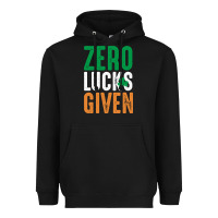 Black zero lucks given funny st patricks day joke quote lucky shamrock irela Heavyweight Hoodie - linhVisuals