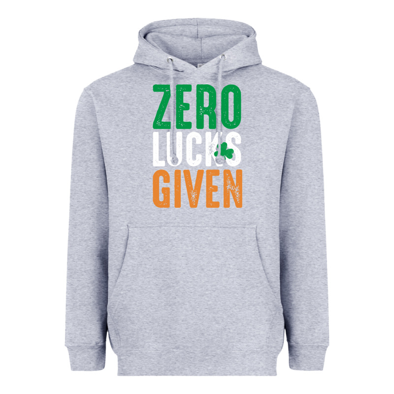 Zero Lucks Given Funny St Patricks Day Joke Quote Lucky Shamrock Irela Heavyweight Hoodie by linhVisuals | Teevron