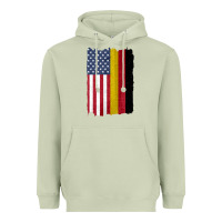 Matcha united states with germany flag mix us and german country flags Heavyweight Hoodie - linhVisuals