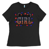 Black All American Girl Ladies Tee - CowCowDesign