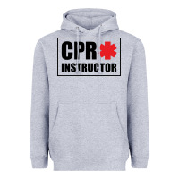 Heather Grey cpr instructor Heavyweight Hoodie - linhVisuals