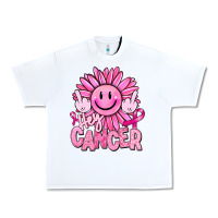 White hey cancer smiley face breast cancer Urban Heavy Tee - RanaPortraitStore