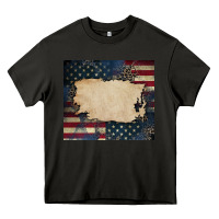 Asphalt American flag add your text Heavy Core Tee - CowGirlArtShop