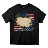 Black American flag add your text Heavy Core Tee - CowGirlArtShop
