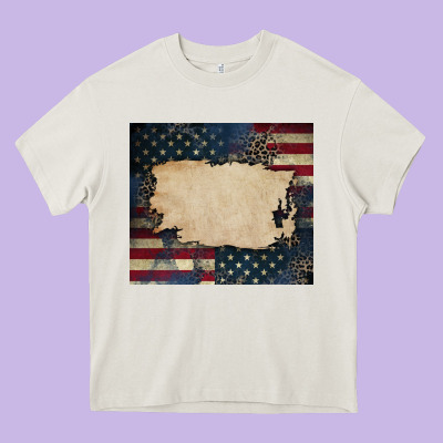 American Flag Add Your Text Heavy Core Tee Designed By Cowgirlartshop