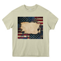 Mossy American flag add your text Heavy Core Tee - CowGirlArtShop