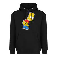 Black TRIPY BART SIMPSONS Heavyweight Hoodie - linhVisuals