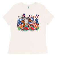 Bone All American Mama Cow Flowers Ladies Tee - CowCowDesign