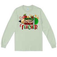 Matcha Christmas Teacher Pencil Long Sleeve Tee - FaDigitalArtStudio