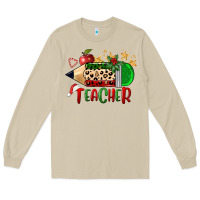 Mushroom Christmas Teacher Pencil Long Sleeve Tee - FaDigitalArtStudio