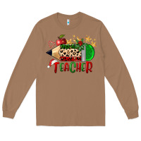 Toasted Coconut Christmas Teacher Pencil Long Sleeve Tee - FaDigitalArtStudio