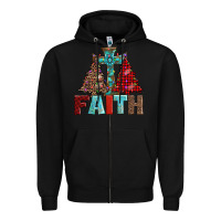 Black cross and christmas trees Zipper Hoodie - AdoDesignShop