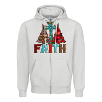 Dove Grey cross and christmas trees Zipper Hoodie - AdoDesignShop