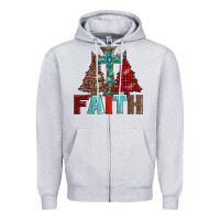 Heather Grey cross and christmas trees Zipper Hoodie - AdoDesignShop