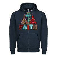 Navy cross and christmas trees Zipper Hoodie - AdoDesignShop