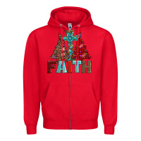 Red cross and christmas trees Zipper Hoodie - AdoDesignShop
