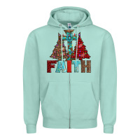 Seafoam cross and christmas trees Zipper Hoodie - AdoDesignShop