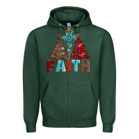 Sports Green cross and christmas trees Zipper Hoodie - AdoDesignShop