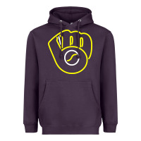 Plum The Brew Crew Baseball Heavyweight Hoodie - linhVisuals