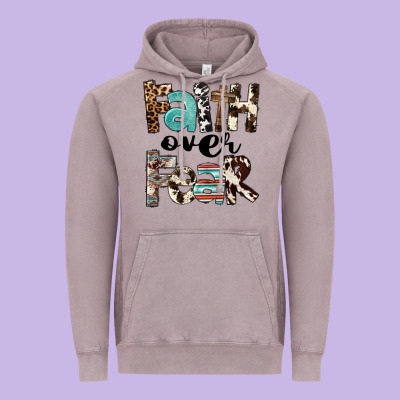 Faith Over Fear Vintage Hoodie Designed By Fadigitalartstudio