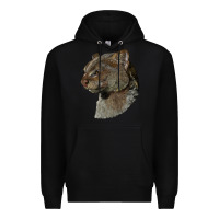 Black Jaguarundi Head Premium Hoodie - LillyAllenDesigns