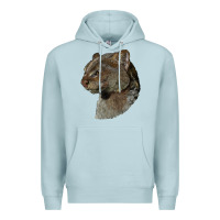 Blue Mist Jaguarundi Head Premium Hoodie - LillyAllenDesigns