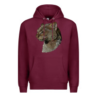 Burgundy Jaguarundi Head Premium Hoodie - LillyAllenDesigns
