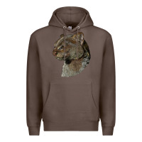 Coffee Jaguarundi Head Premium Hoodie - LillyAllenDesigns